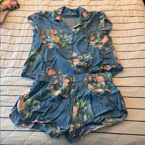 Short Sleeved Floral PJ Set